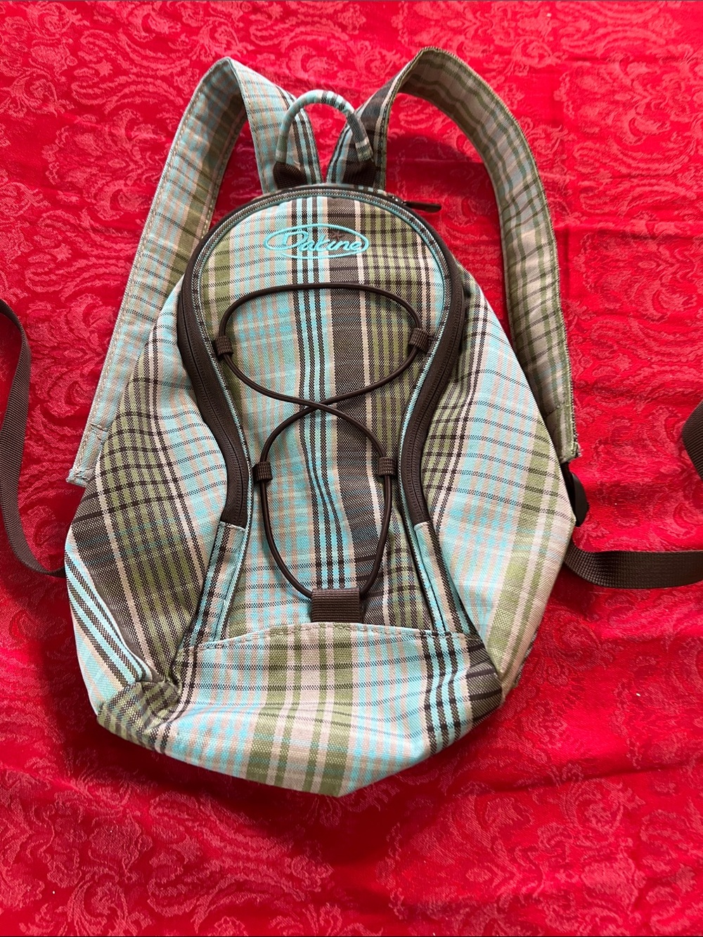 Dakine Plaid Mini Backpack Blue Gray Daypack School Travel Hiking Bag